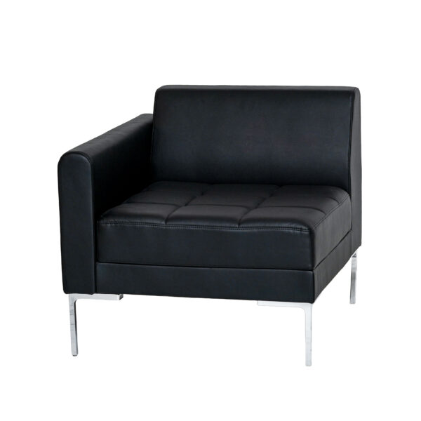 ⁦Flash-Black LeatherSoft Upholstery & Stainless Legs⁩ - الصورة ⁦2⁩