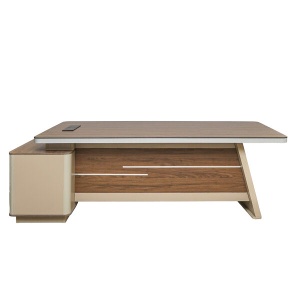 ⁦HONGYISHI Wood Modern L Shaped Desk⁩ - الصورة ⁦4⁩