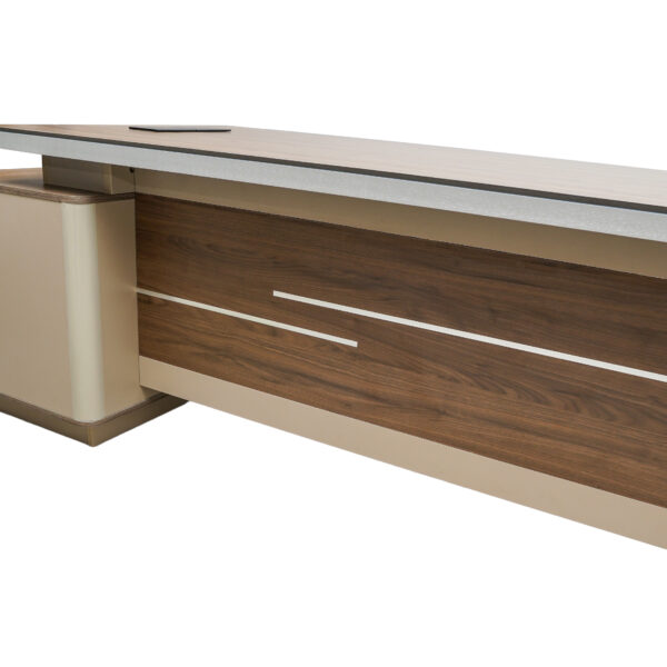 ⁦HONGYISHI Wood Modern L Shaped Desk⁩ - الصورة ⁦3⁩