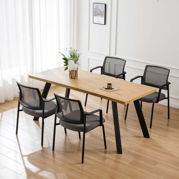 ⁦Mesh Back Stacking Arm Chairs, Guest Reception Chairs, Ergonomic Office Chair with Armrests⁩ - الصورة ⁦5⁩