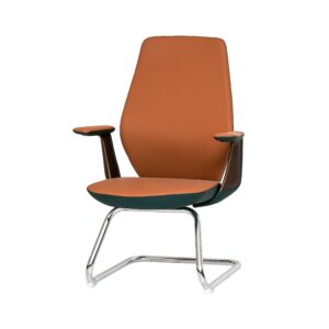 Office Chair Pu Leather Mid-Back Office Chair Caster Wheel Roller Blade Furniture