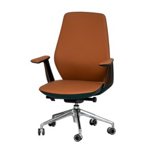 Office Chair Pu Leather Mid-Back Office Chair Caster Wheel Roller Blade Furniture