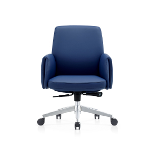 كرسي مكتب جلد ازرق