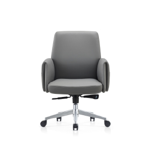 كرسي مكتبي جلد رمادي