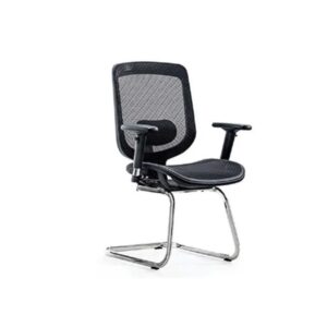 كرسي زوار ثابت أسود وودي